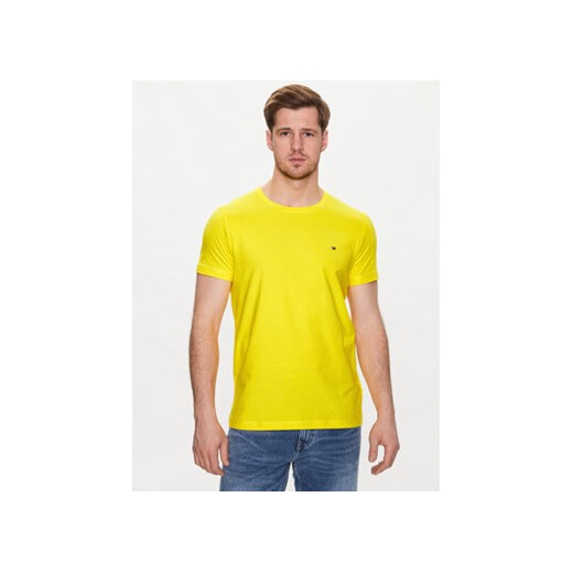 Tommy Hilfiger T-Shirt MW0MW10800 Żółty Slim Fit Tommy Hilfiger L promocja MODIVO