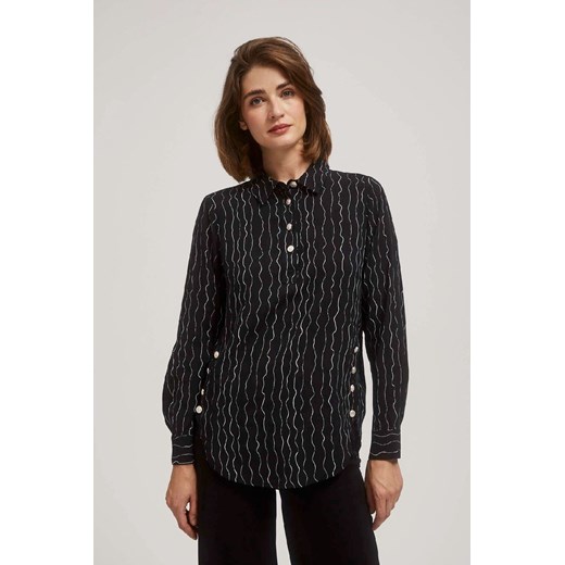 Kobieca koszula czarna z wiskozy- długi rękaw ze sklepu 5.10.15 w kategorii Bluzki damskie - zdjęcie 170772383