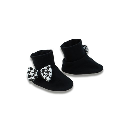 Butki dresowe czarne z kokardką dla dziewczynki ze sklepu 5.10.15 w kategorii Buciki niemowlęce - zdjęcie 170772404