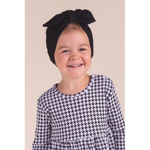 Czapka bawełniana dla dziewczynki typu turban czarna ze sklepu 5.10.15 w kategorii Czapki dziecięce - zdjęcie 170772420