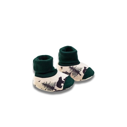 Bawełniane butki chłopięce z motywem leśnym ze sklepu 5.10.15 w kategorii Buciki niemowlęce - zdjęcie 170772503