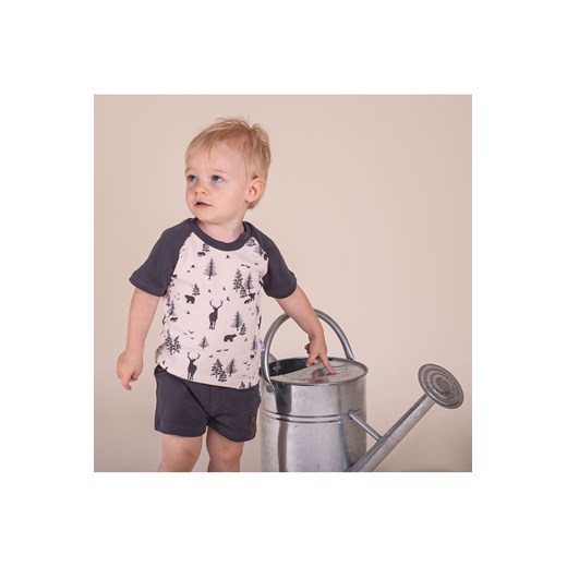 Bawełniana koszulka chłopięca z motywem leśnym krótki rękaw ze sklepu 5.10.15 w kategorii Koszulki niemowlęce - zdjęcie 170772552