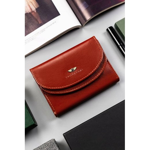 Klasyczny, skórzany portfel damski na zatrzask — Peterson brązowy ze sklepu 5.10.15 w kategorii Portfele damskie - zdjęcie 170772600