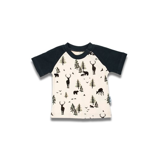 Bawełniana koszulka chłopięca z motywem leśnym krótki rękaw ze sklepu 5.10.15 w kategorii T-shirty chłopięce - zdjęcie 170772651
