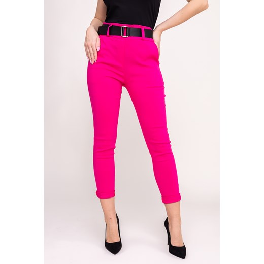 Fuksjowe Spodnie z paskiem ELNERI ze sklepu TONO w kategorii Spodnie damskie - zdjęcie 170772941
