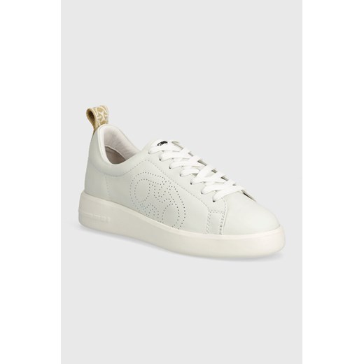 Coccinelle sneakersy skórzane kolor biały PWT 24 01 01 877 ze sklepu ANSWEAR.com w kategorii Trampki damskie - zdjęcie 170775183