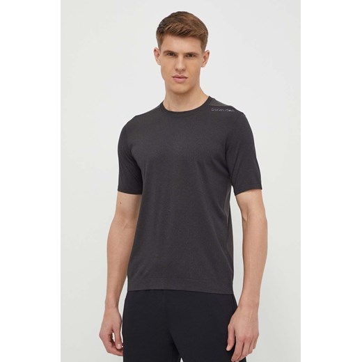 Calvin Klein Performance t-shirt treningowy kolor czarny gładki ze sklepu ANSWEAR.com w kategorii T-shirty męskie - zdjęcie 170775304