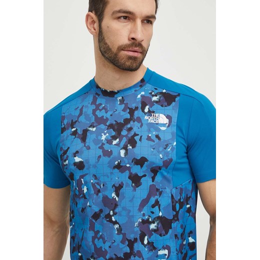 The North Face t-shirt sportowy Valday kolor niebieski wzorzysty NF0A851SXID1 ze sklepu ANSWEAR.com w kategorii T-shirty męskie - zdjęcie 170775334