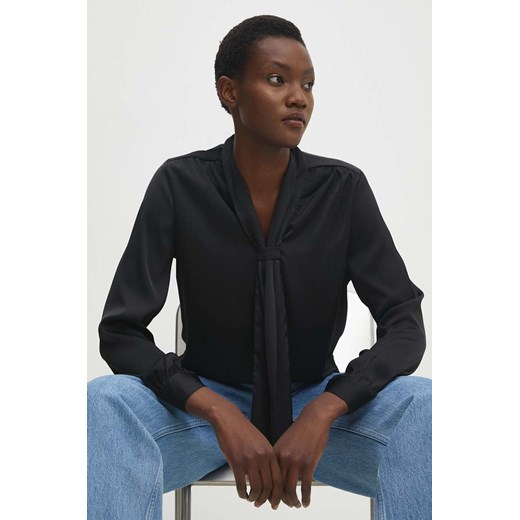 Answear Lab bluzka damska kolor czarny gładka ze sklepu ANSWEAR.com w kategorii Bluzki damskie - zdjęcie 170775363