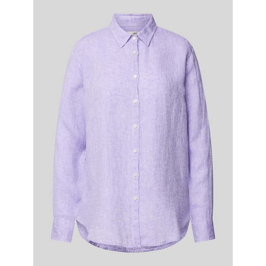 Bluzka lniana z listwą guzikową na całej długości model ‘Mira’ ze sklepu Peek&Cloppenburg  w kategorii Bluzki damskie - zdjęcie 170778521