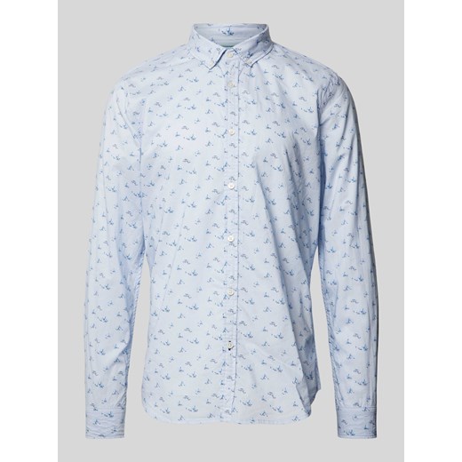 Koszula casualowa o kroju slim fit z nadrukiem na całej powierzchni ze sklepu Peek&Cloppenburg  w kategorii Koszule męskie - zdjęcie 170778643