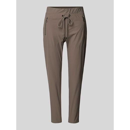 Spodnie o kroju tapered fit z kieszeniami zapinanymi na zamek błyskawiczny model ‘EASY ACTIVE’ ze sklepu Peek&Cloppenburg  w kategorii Spodnie damskie - zdjęcie 170778670