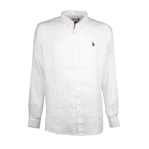 U.S. Polo Assn. Lniana koszula - Regular fit - w kolorze białym XL wyprzedaż Limango Polska