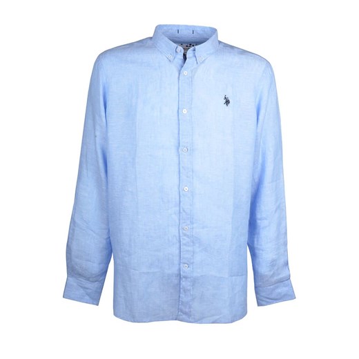 U.S. Polo Assn. Lniana koszula - Regular fit - w kolorze błękitnym S wyprzedaż Limango Polska