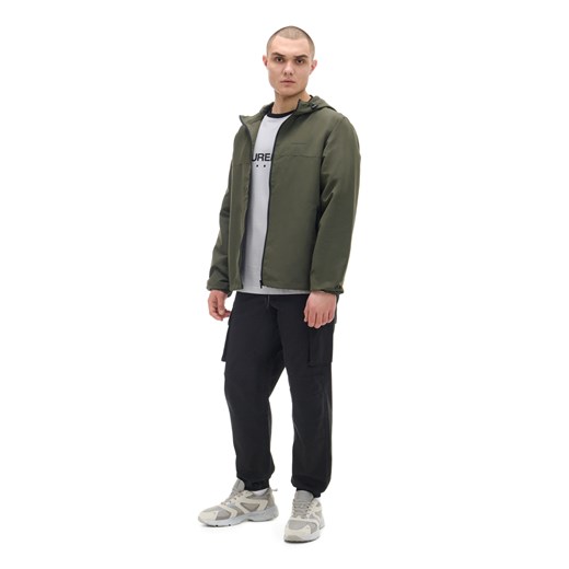 Cropp - Ciemnoszara kurtka z kapturem - zielony Cropp L Cropp