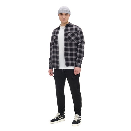 Cropp - Czarne joggery cargo - czarny Cropp 30 Cropp