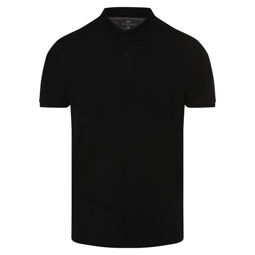 Nils Sundström Męska koszulka polo Mężczyźni Bawełna czarny jednolity ze sklepu vangraaf w kategorii T-shirty męskie - zdjęcie 170787170