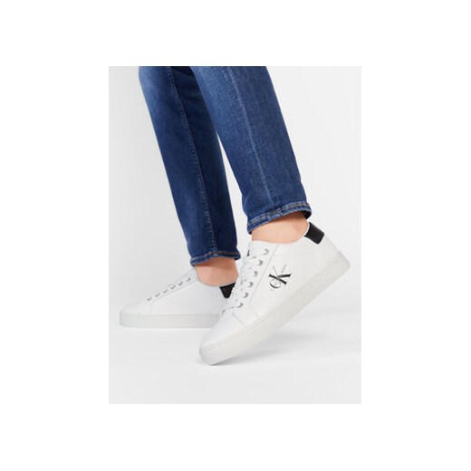 Calvin Klein Jeans Sneakersy Classic Cupsole Laceup Low Lth YM0YM00491 Biały 45 MODIVO wyprzedaż