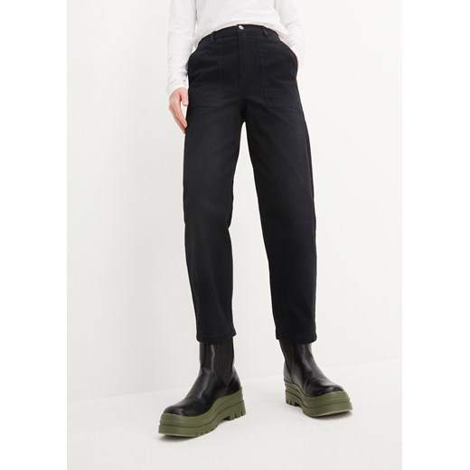 Dżinsy bojówki, high waist z wygodnym paskiem ze sklepu bonprix w kategorii Spodnie damskie - zdjęcie 170793790