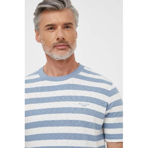Marc O&apos;Polo t-shirt bawełniany męski kolor niebieski wzorzysty M63228151100 ze sklepu ANSWEAR.com w kategorii T-shirty męskie - zdjęcie 170794010
