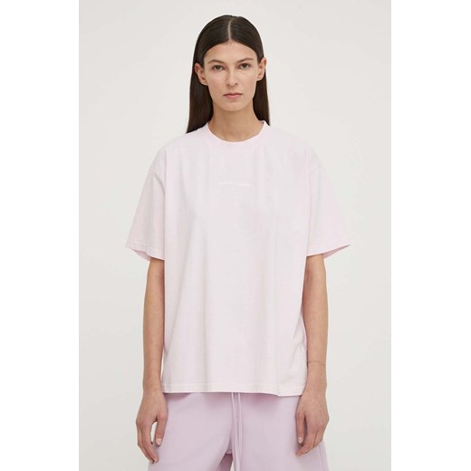 Samsoe Samsoe t-shirt bawełniany EIRA damski kolor różowy F23200050 ze sklepu ANSWEAR.com w kategorii Bluzki damskie - zdjęcie 170794342