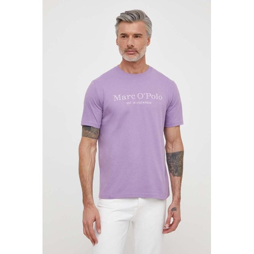Marc O&apos;Polo t-shirt bawełniany męski kolor fioletowy z nadrukiem XL ANSWEAR.com