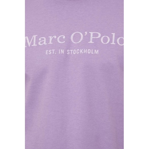 Marc O&apos;Polo t-shirt bawełniany męski kolor fioletowy z nadrukiem M ANSWEAR.com