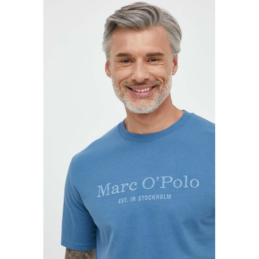 T-shirt męski niebieski Marc O'Polo młodzieżowy z krótkim rękawem 