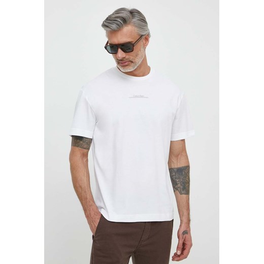 Calvin Klein t-shirt bawełniany męski kolor biały z nadrukiem K10K112486 ze sklepu ANSWEAR.com w kategorii T-shirty męskie - zdjęcie 170794531