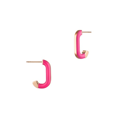Kolczyki w kształcie elipsy z różową emalią Holiday Kolczyki  Picky Pica