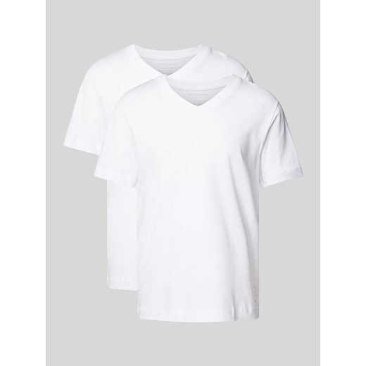 T-shirt z dekoltem w serek w zestawie 2 szt. ze sklepu Peek&Cloppenburg  w kategorii Podkoszulki męskie - zdjęcie 170796491