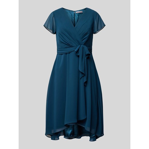 Sukienka koktajlowa o długości do kolan z wiązanym paskiem ze sklepu Peek&Cloppenburg  w kategorii Sukienki - zdjęcie 170796563