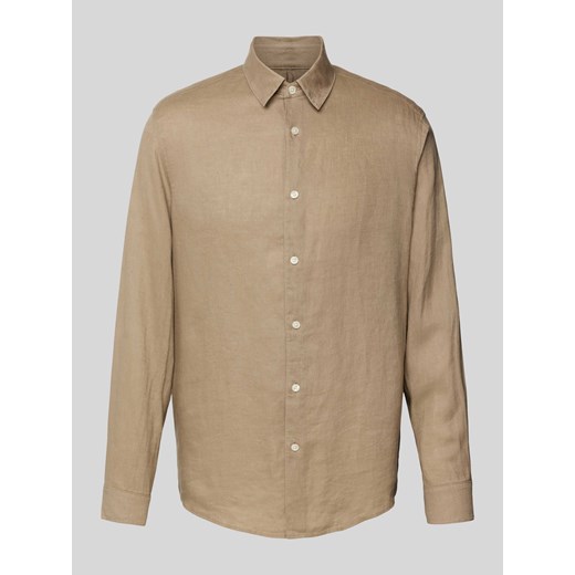 Koszula lniana o kroju regular fit z kołnierzykiem typu kent model ‘RAMIS’ ze sklepu Peek&Cloppenburg  w kategorii Koszule męskie - zdjęcie 170796673