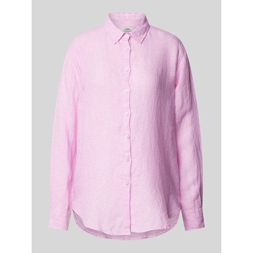 Bluzka lniana z listwą guzikową na całej długości model ‘Mira’ ze sklepu Peek&Cloppenburg  w kategorii Koszule damskie - zdjęcie 170796683