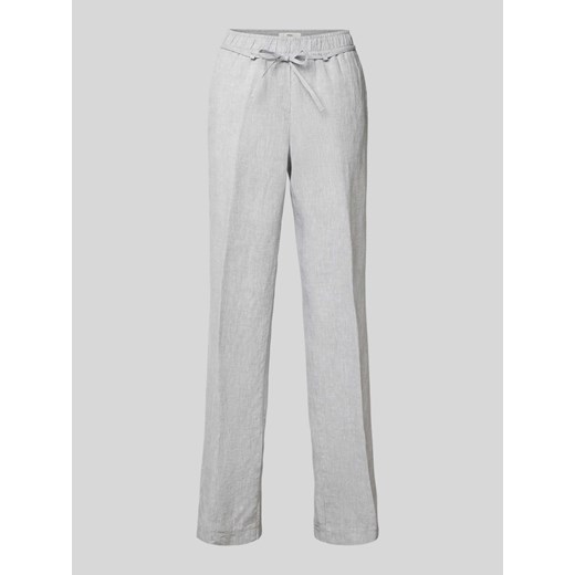 Lniane spodnie z elastycznym pasem model ‘FARINA’ ze sklepu Peek&Cloppenburg  w kategorii Spodnie damskie - zdjęcie 170796712