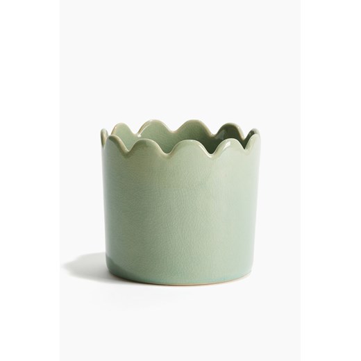 H & M - Szkliwiona osłona na doniczkę - Zielony ze sklepu H&M w kategorii Doniczki i osłonki - zdjęcie 170797161