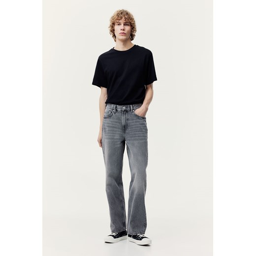 H & M - Straight Relaxed High Jeans - Szary H & M 32 H&M