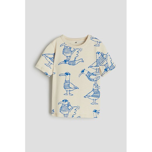 H & M - Bawełniany T-shirt z nadrukiem - Beżowy ze sklepu H&M w kategorii T-shirty chłopięce - zdjęcie 170797254