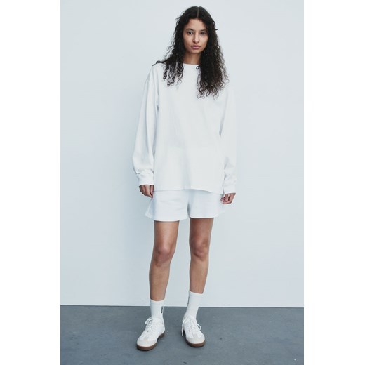 H & M - Dżersejowy top z długim rękawem - Biały ze sklepu H&M w kategorii Bluzki damskie - zdjęcie 170797264