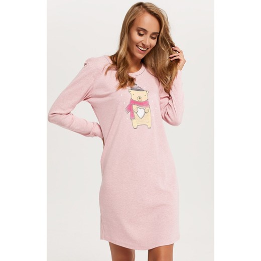 Koszula nocna damska Baula długim rękawem, Kolor różowy-wzór, Rozmiar S, Italian Fashion ze sklepu Primodo w kategorii Koszule nocne - zdjęcie 170800194