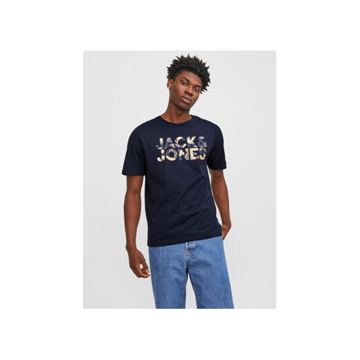 Jack&Jones T-Shirt Jeff 12250683 Granatowy Standard Fit ze sklepu MODIVO w kategorii T-shirty męskie - zdjęcie 170804633