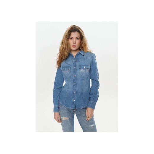 Guess Koszula jeansowa Equity W4RH76 D59K2 Niebieski Slim Fit ze sklepu MODIVO w kategorii Koszule damskie - zdjęcie 170804752