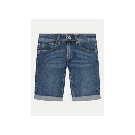 Pepe Jeans Szorty jeansowe Slim Short Jr PB800791MR5 Niebieski Slim Fit ze sklepu MODIVO w kategorii Spodenki chłopięce - zdjęcie 170804790