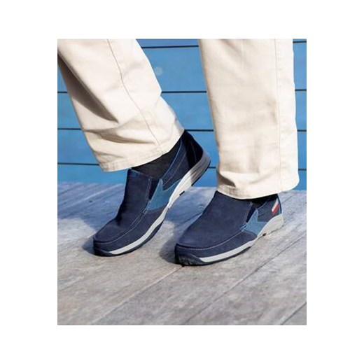 Mokasyny z elastycznymi wstawkami w stylu butów żeglarskich ze sklepu Atlas For Men w kategorii Mokasyny męskie - zdjęcie 170807501