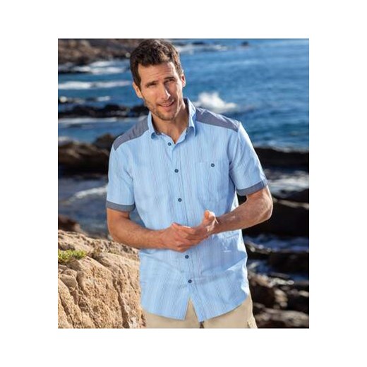 Niebieska koszula w paski ze sklepu Atlas For Men w kategorii Koszule męskie - zdjęcie 170807544