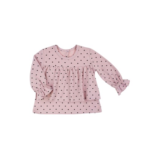 Bawełniana bluzka dziewczęca różowa w serduszka ze sklepu 5.10.15 w kategorii Kaftaniki i bluzki - zdjęcie 170807922