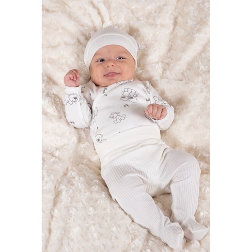 Bawełniane kremowe body niemowlęce w misie długi rękaw ze sklepu 5.10.15 w kategorii Body niemowlęce - zdjęcie 170807973