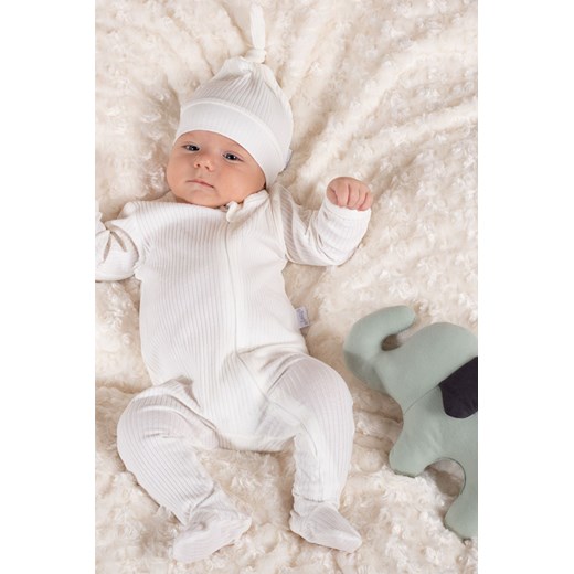 Bawełniany kremowy pajac niemowlęcy ze sklepu 5.10.15 w kategorii Pajacyki - zdjęcie 170808003