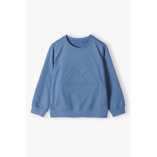 Niebieska bluzka chłopięca z wypukłą aplikacją gór ze sklepu 5.10.15 w kategorii Bluzy chłopięce - zdjęcie 170808030