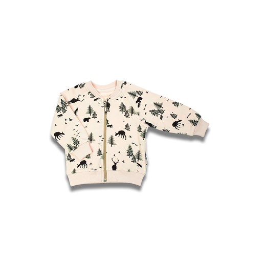 Bawełniana beżowa bluza chłopięca z motywem leśnym ze sklepu 5.10.15 w kategorii Bluzy chłopięce - zdjęcie 170808122